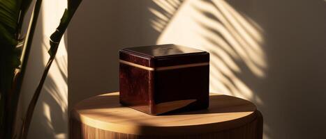 Brown Wooden Box On A Table photo