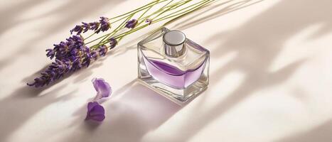 Lavender Perfume Still Life With Shadows photo