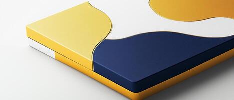 Abstract Presentation Box - Blue, Gold photo