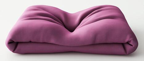 Folded Purple Fabric On White Background photo