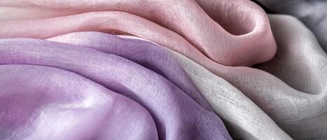 Pastel Silk Fabric, Abstract Texture Detail photo