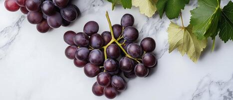 Red Grapes On Marble Surface photo