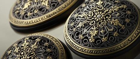 Intricate Ornate Gold and Black Design photo