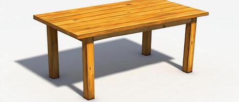Wooden Table Isolated On White Background photo