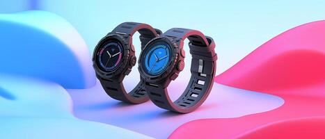 Modern Smartwatches Featuring Sleek Design And Technology photo