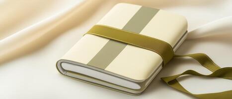 Elegant Notebook with Olive Green Band photo