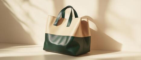 Two Tone Modern Tote Bag Still Life photo