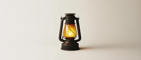 Vintage Oil Lamp, Lantern, Isolated Object photo