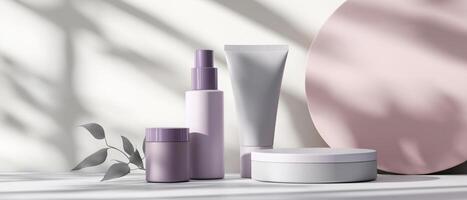 Cosmetic Product Still Life With Shadows photo