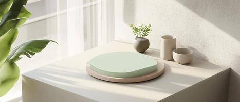 Minimalist Product Display Podium Presentation Mockup photo