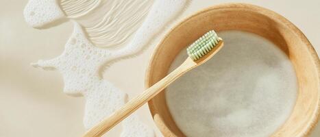 Bamboo Toothbrush With Natural Toothpaste photo