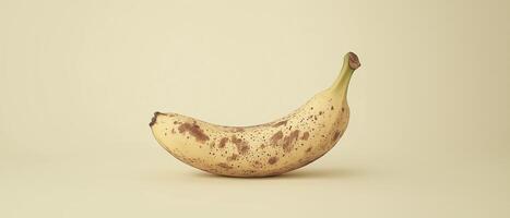Overripe Banana With Brown Spots Isolated photo
