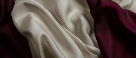 Elegant Burgundy And Cream Fabric Texture photo