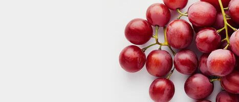 Red Grapes Bunch on White Background photo