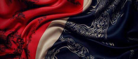 Elegant Silk Fabric With Floral Pattern photo