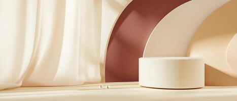 Minimalist Podium Against Abstract Beige Background photo