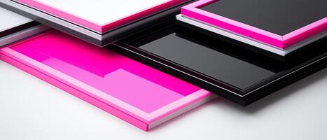 Acrylic Sheets Pink, Black, White, Glossy photo