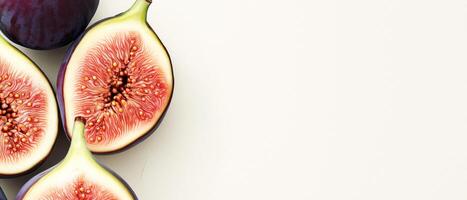 Fresh Cut Figs On White Background photo