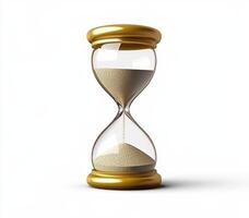 Hourglass With Golden Finish On White photo