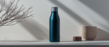 Teal Water Bottle Product Still Life photo
