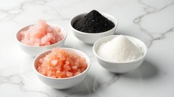 Assorted Bowls Of Flavored Shaved Ice photo