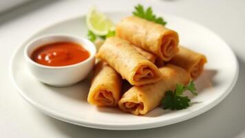 Fresh Spring Rolls With Dipping Sauce photo