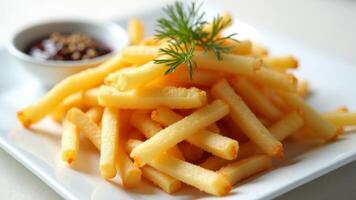 French Fries With Ketchup And Dill photo