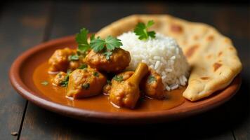 Malai Kofta Curry With Rice And Naan photo