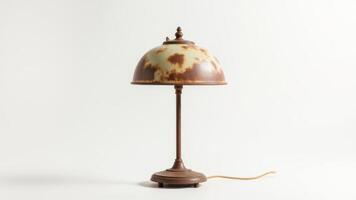 Antique Rusty Desk Lamp On White photo