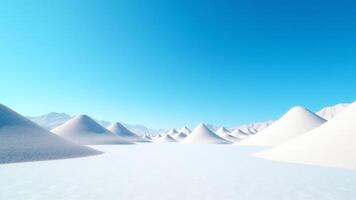 Snow Dunes Against Bright Blue Sky photo