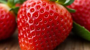 Close Up Fresh Ripe Strawberries photo