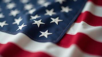 American Flag Close-Up With Focus on Stars photo