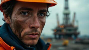 Oil Rig Worker - Portrait Close-Up photo