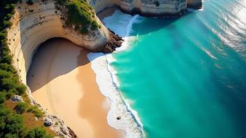 Beautiful Tropical Beach With Cliffs photo