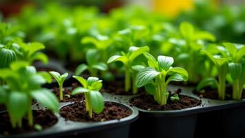 Seedlings Growing In A Tray photo