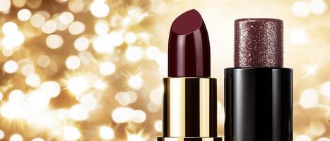 Dark Lipstick And Glitter Gloss Product photo