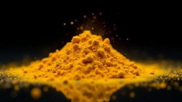 Turmeric Powder Pile With Golden Dust photo