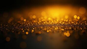 Golden Glitter Dust With Bokeh Effect photo
