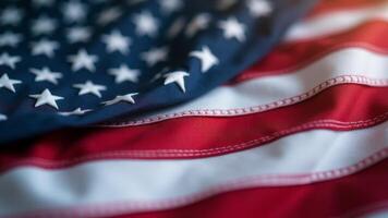 Close Up American Flag Detail photo