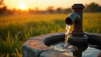 Water Flowing From An Old Spout photo