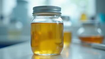 Liquid In Glass Jar- Laboratory Setting photo