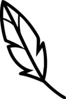 Simple Line Drawing of a Single silhouette Bird Feather Illustration Graphic Design Element vector