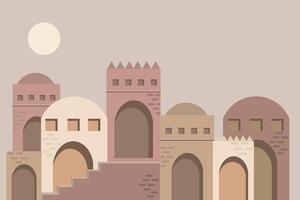 Inspired Ramadan middle east architecture set vector
