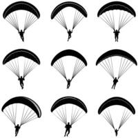 Set of Paragliding vector