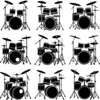 Drum Silhouette Illustration for Music, Rhythm, and Performance Themes. vector