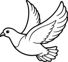Flying pigeon forming a design vector