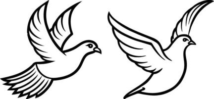 Flying Tow pigeon forming a design free download vector