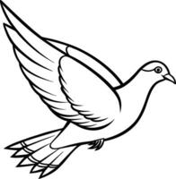 Flying pigeon forming a letter or symbol in the design vector