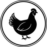 Rooster silhouette modern crest design vector