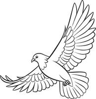 Flying pigeon forming a design Art vector